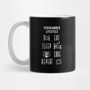 Programmer Lifecycle Funny Shirt Programmer Code IT T-shirt Tee Mens Womens Ladies Humor Gift Geek Nerd Present Coder Computer Science Tech Developer Source Code Mug